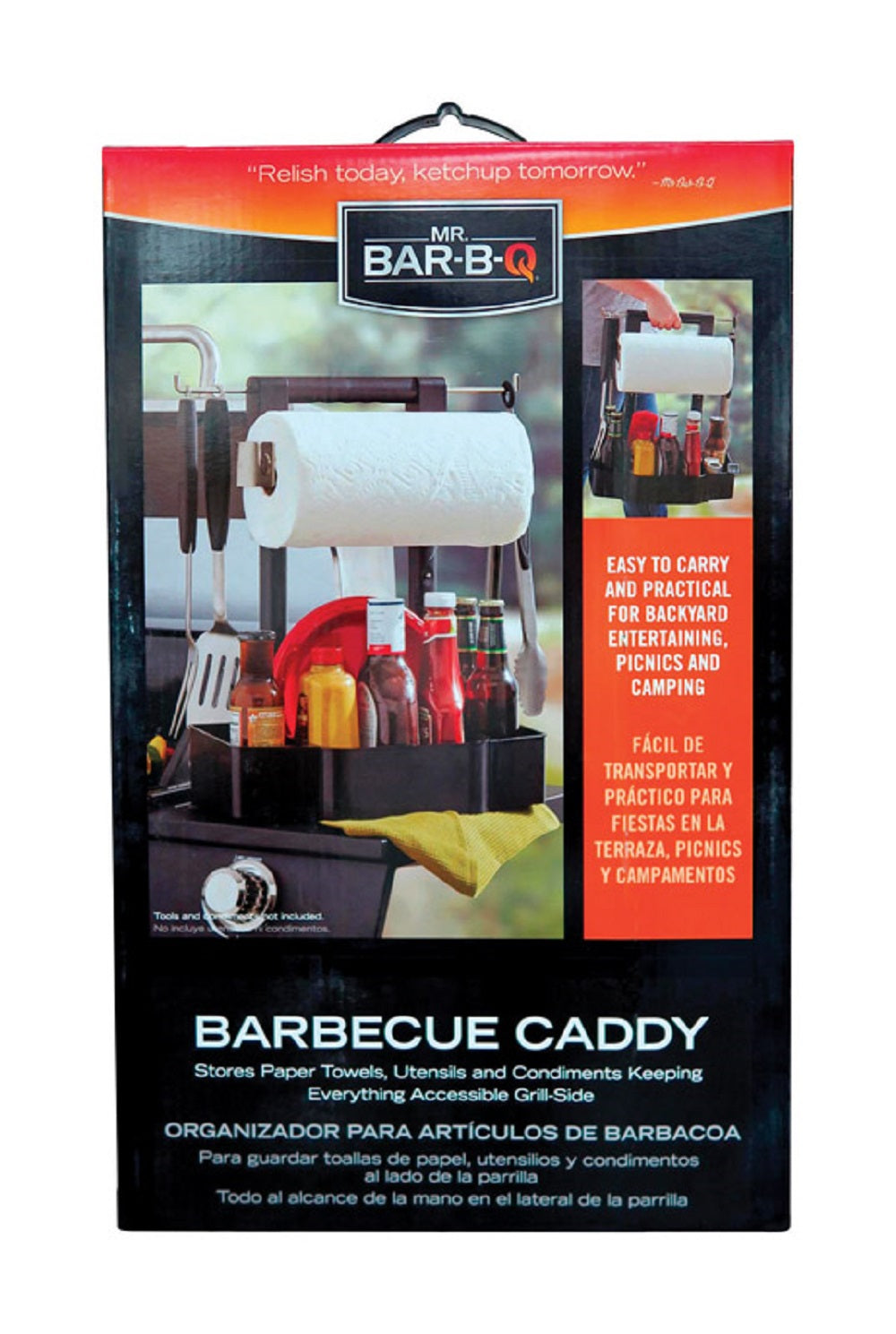 Mr. Bar-B-Q 40299Y Cooking Caddy, Plastic, Black