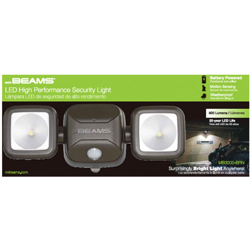 Mr. Beams MB3000-WHT High Performance Motion-Sensing Battery Powered LED Security Light, White