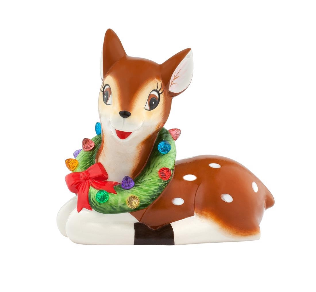 Mr. Christmas 10899AC LED Christmas Deer Figurine, Ceramic