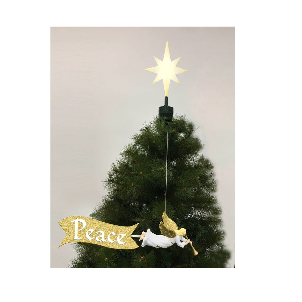 Mr. Christmas 49328 Angel Animated Christmas Tree Topper, Multicolored