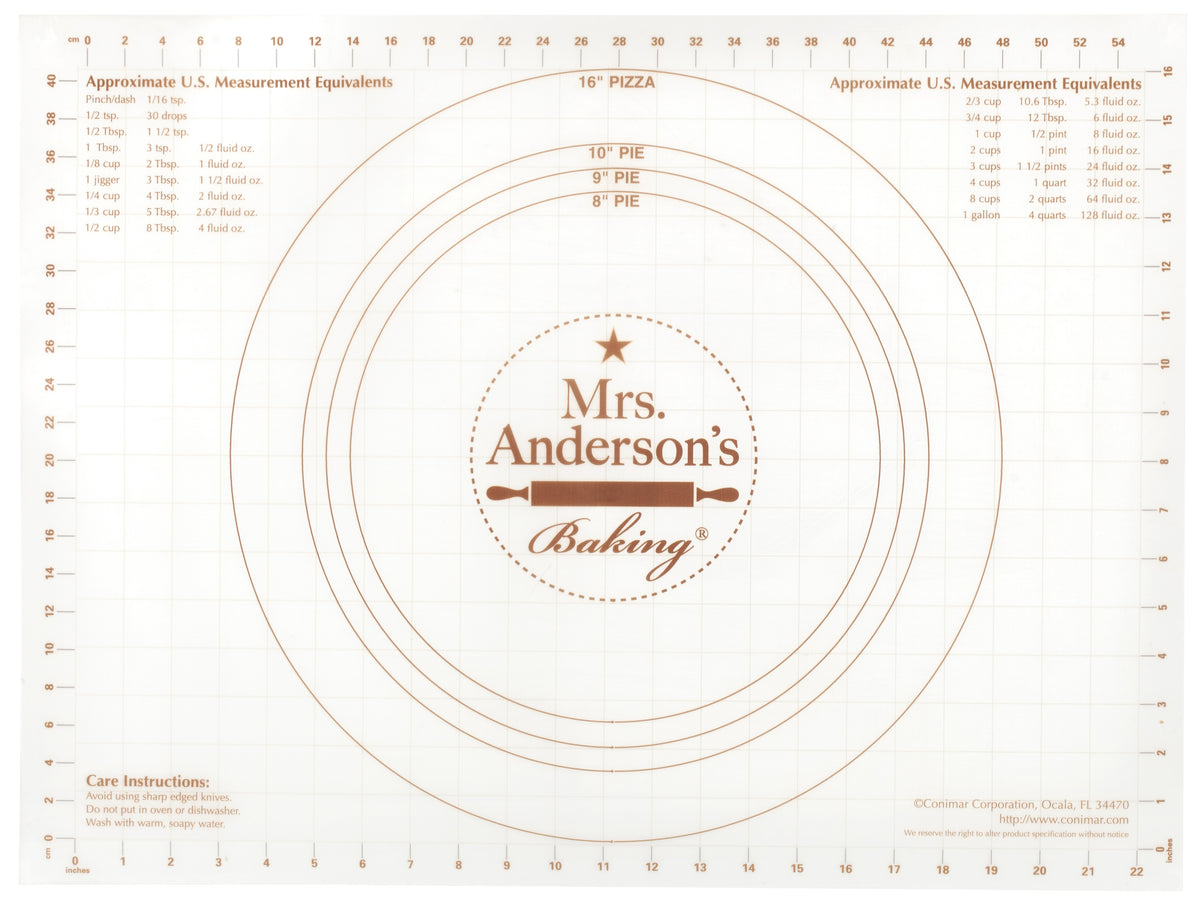 Mrs. Anderson's 31600MRSA Non-Slip Pastry Rolling Mat, 18" x 24"