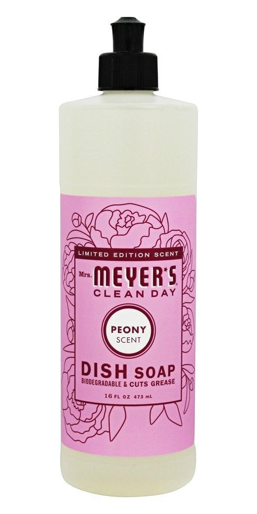 Mrs Meyers Clean Day 70060 Liquid Dish Soap, Peony, 16 Oz