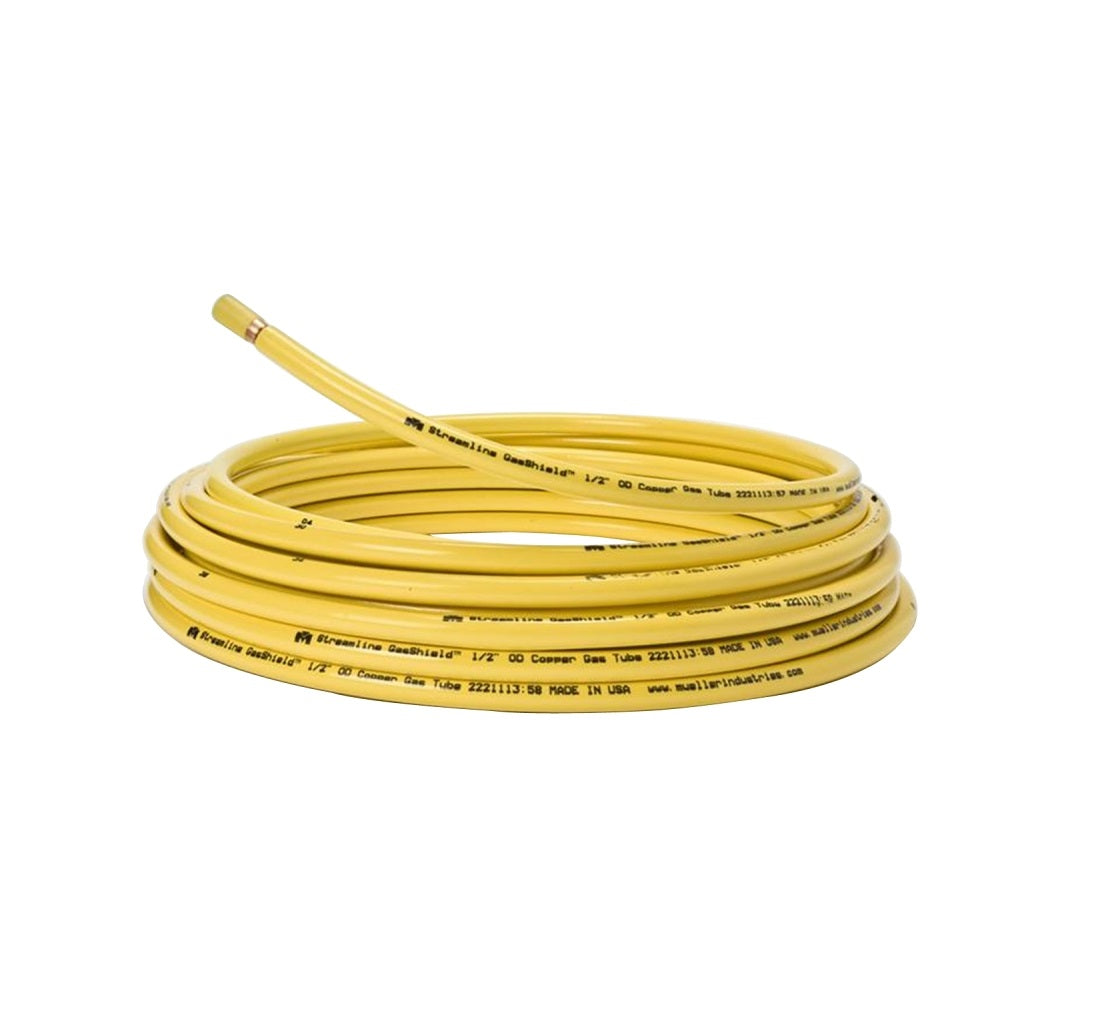 Streamline DY08100 GasShield Copper Tubing, Yellow, 100 Ft