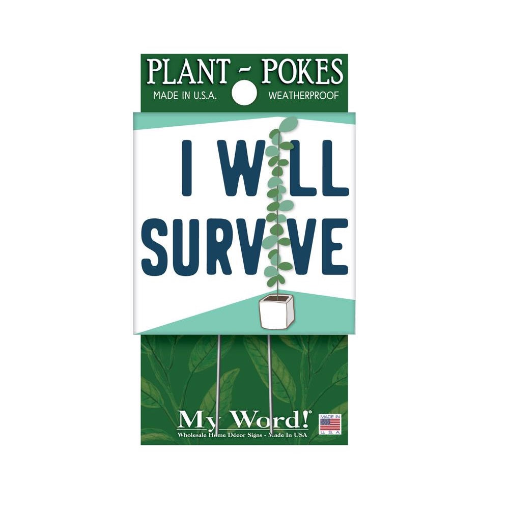 My Word 77810 I Will Survive Plant Pokes, 4 Inch