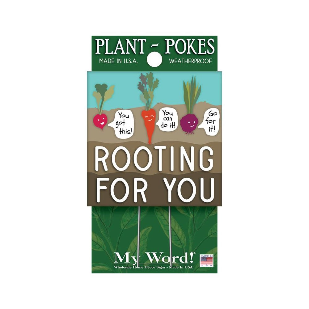 My Word 77855 Rooting For You Plant Pokes, 4 Inch