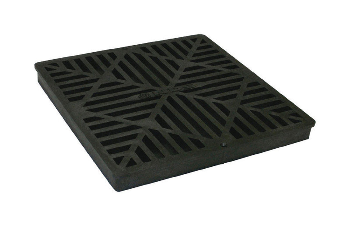 NDS 1211 Polyolefin Square Grate, Black, 12 inch