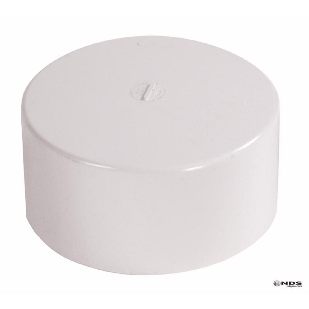 NDS 6P06 Schedule 35  PVC Drain Cap, 6 in. Hub each X 6 in. D Hub