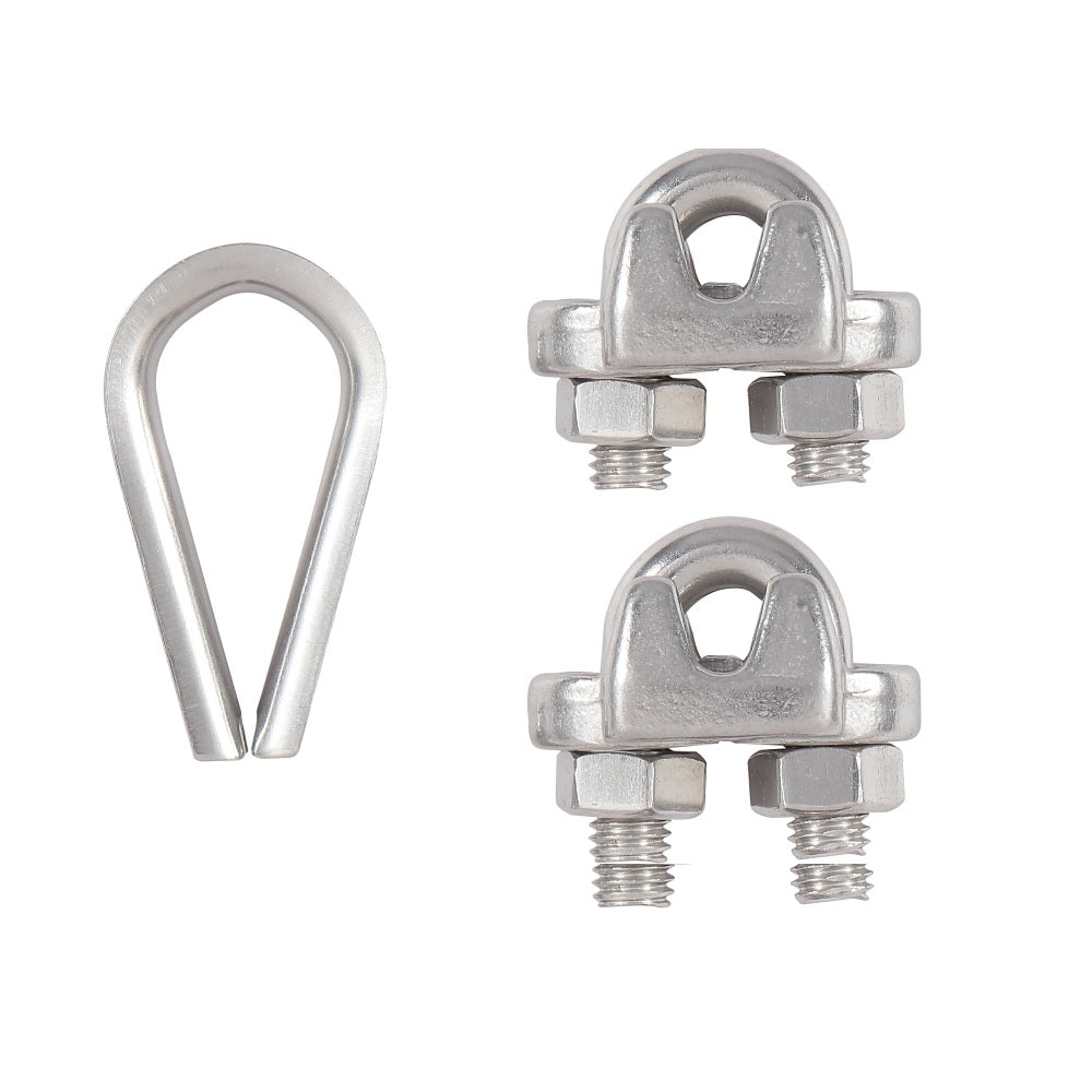 National Hardware N100-345 Cable Clamp Kit, Stainless Steel, 1-1/4 inch