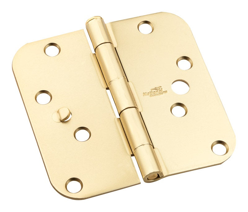 National Hardware N830-410 Door Hinges, Steel, Brass, 3 Piece