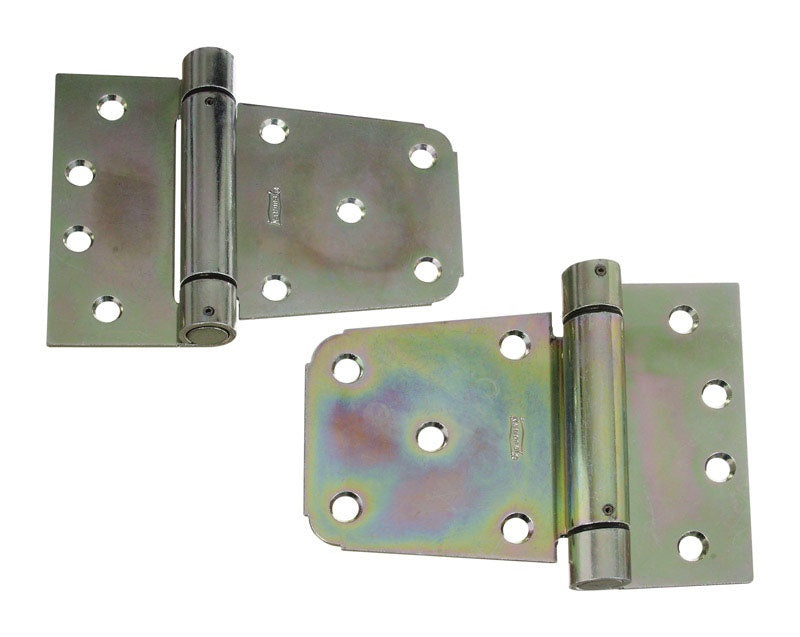 National Hardware N342-584 Extra Heavy Auto-Close Gate Hinge Set, Zinc Plated, Zinc Plated, 3-1/2"