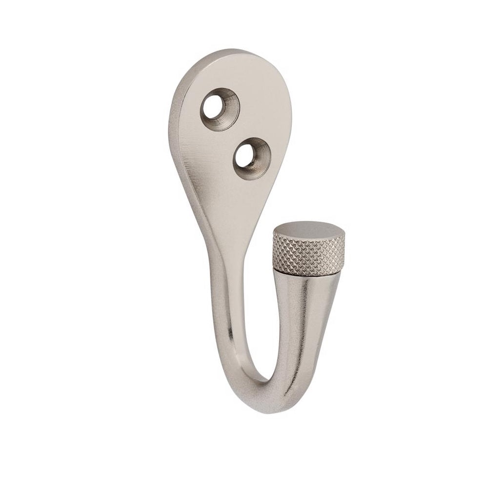 National Hardware N337-910 Powell Knurled Hook, Satin Nickle