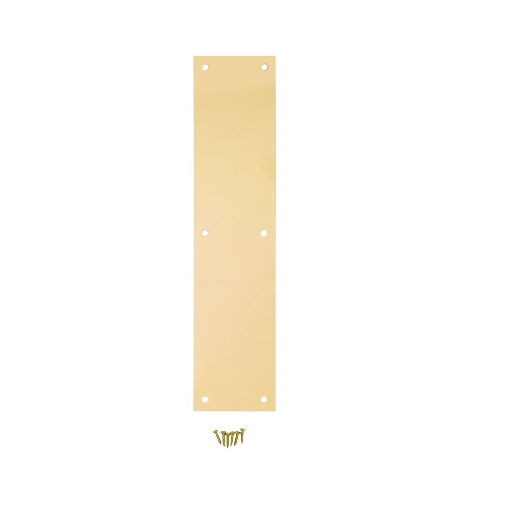National Hardware N270-500 Push Plate, Brass, 3-1/2" x 15"
