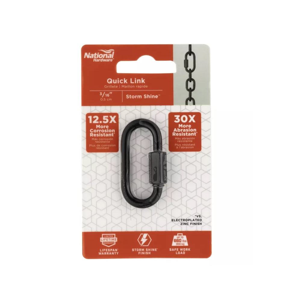 National Hardware N820-110 Quick Link, Steel, 3/16 inch