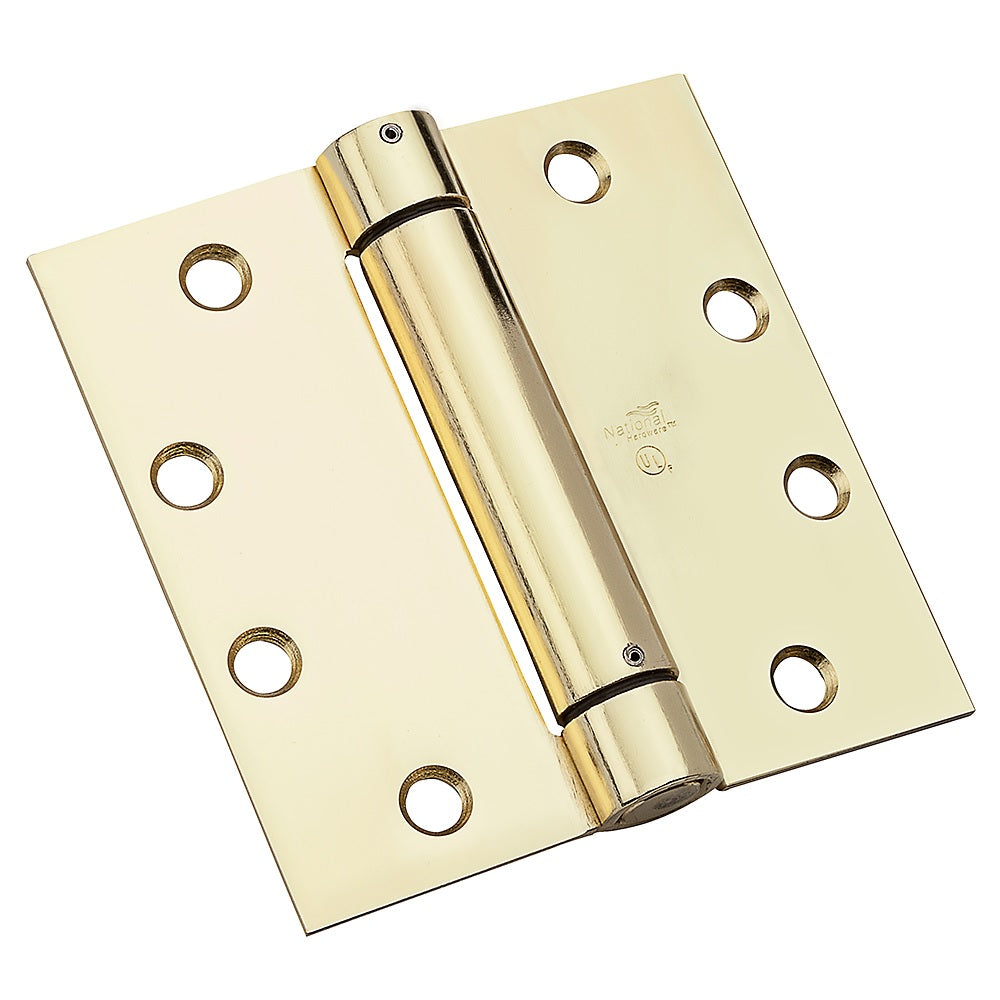 National Hardware N236-154 2060R Spring Hinge, 4-1/2", Bright Brass