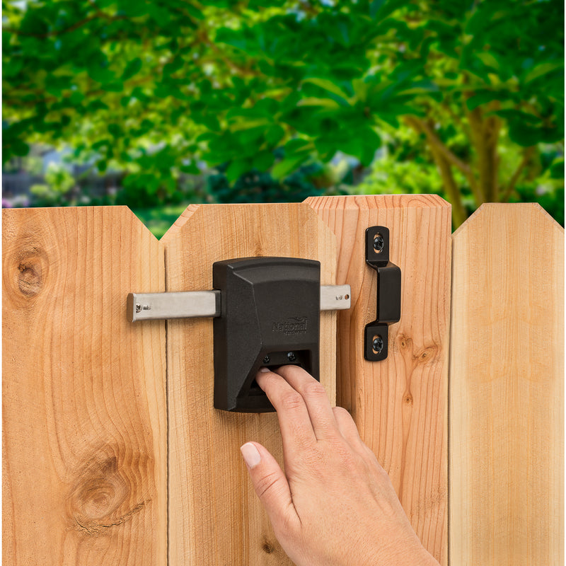 National Hardware N109-080 SmartKey Gate Lock, Black