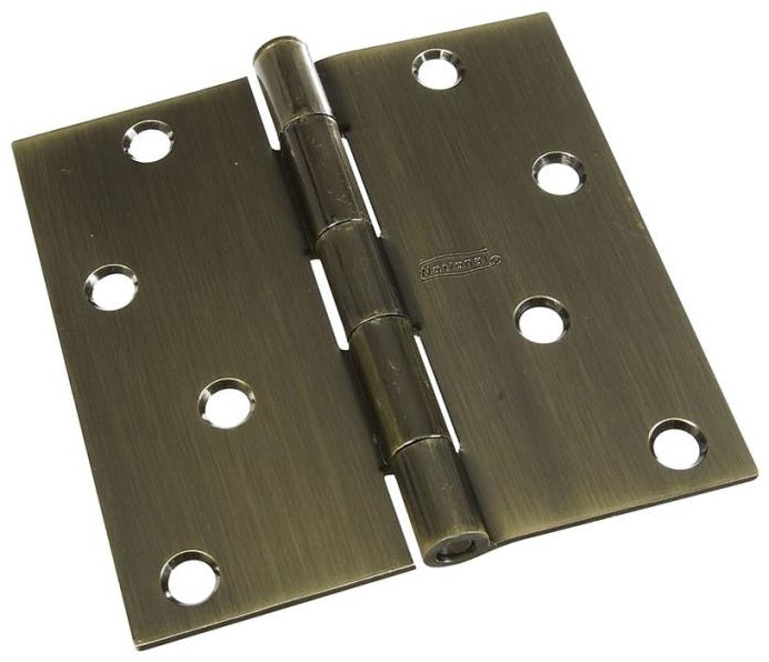 National Hardware N176-651 V512 Door Hinge, Antique Brass, 4"