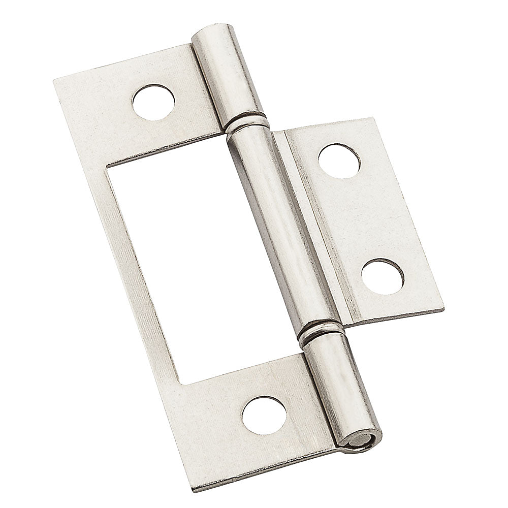 National Hardware N830-433 V530 Surface-Mounted Hinges, Steel, Satin Nickel, 3"