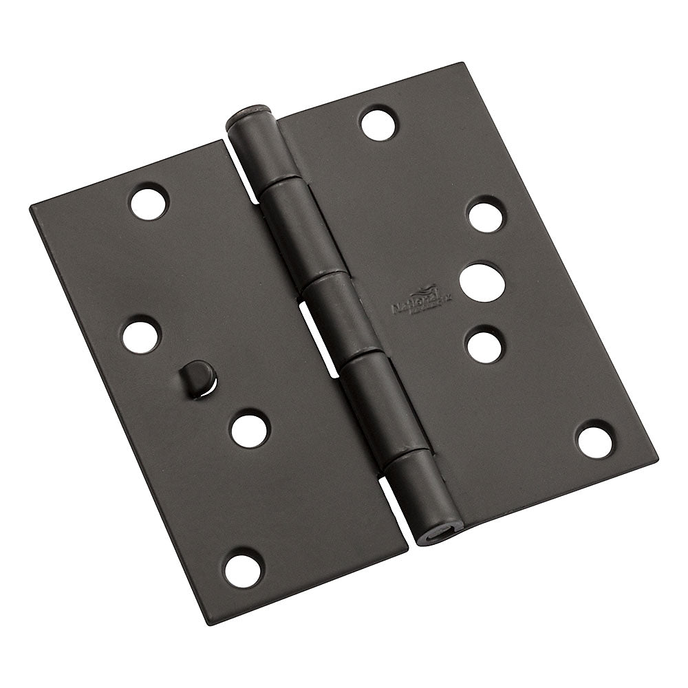 National Hardware N830-406 512 Door Hinges, Steel, Black, 4"