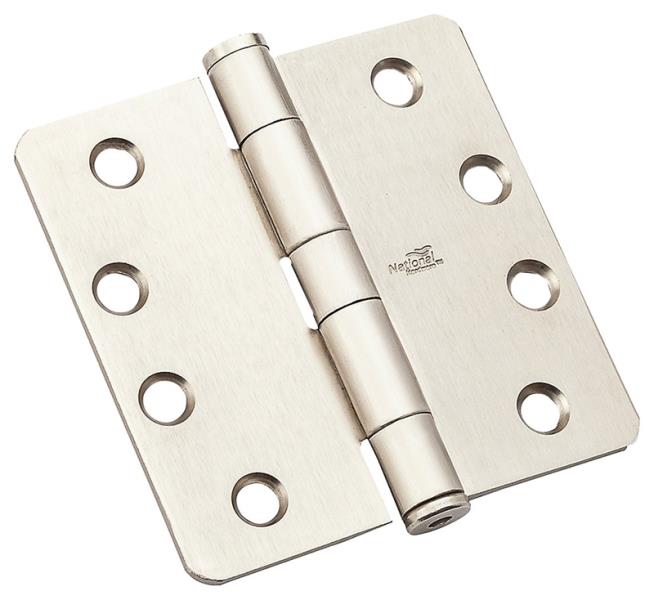 National Hardware N236-146 DPB179RC Standard Weight Template Hinge, Steel, Satin Nickel, 4"