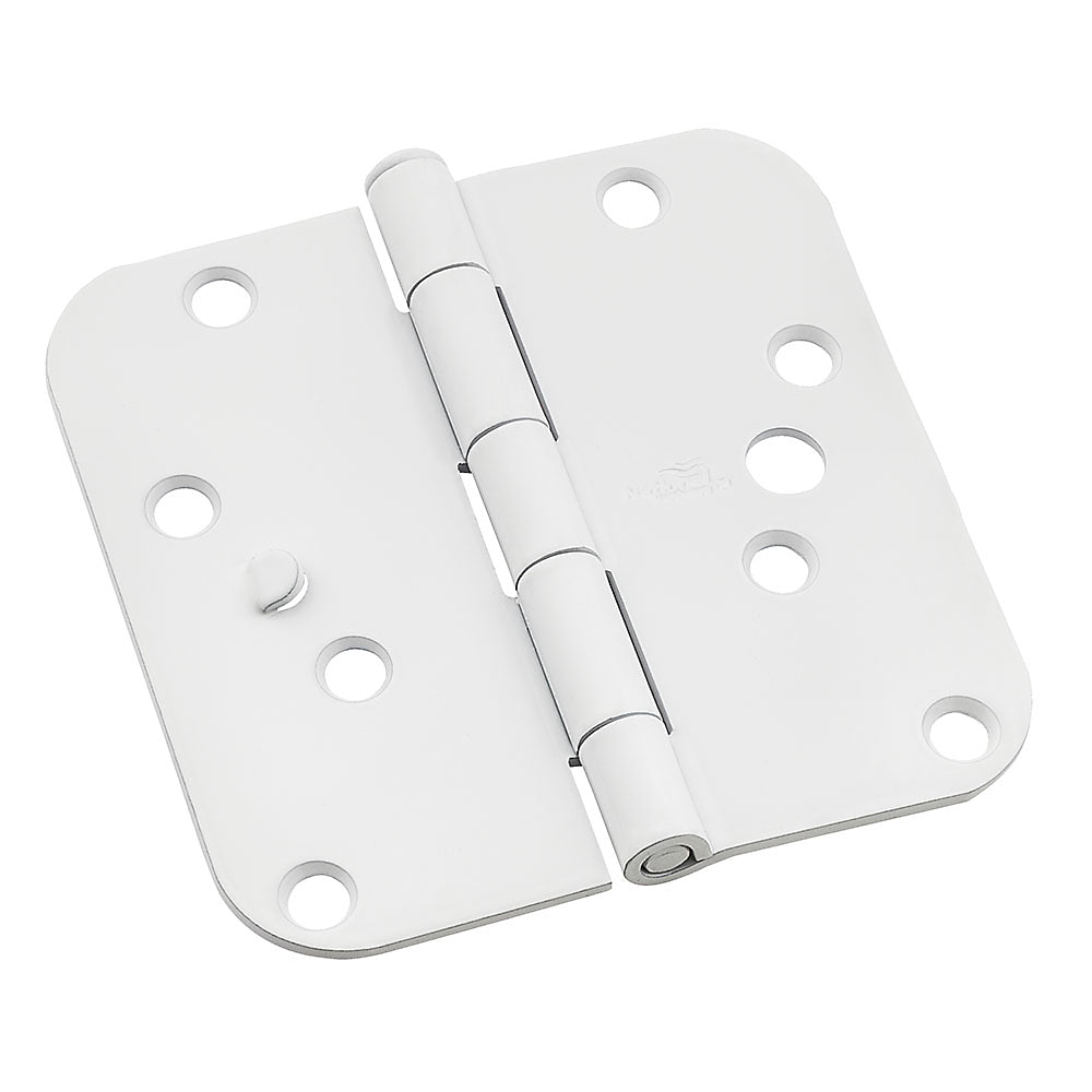 National Hardware N830-412 512R5/8 Door Hinges, Steel, White, 4"