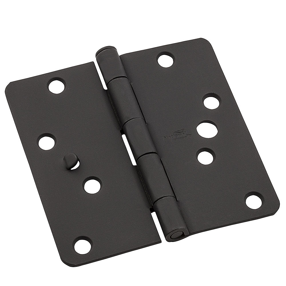 National Hardware N830-420 512RC Door Hinges, Steel, Black, 4"