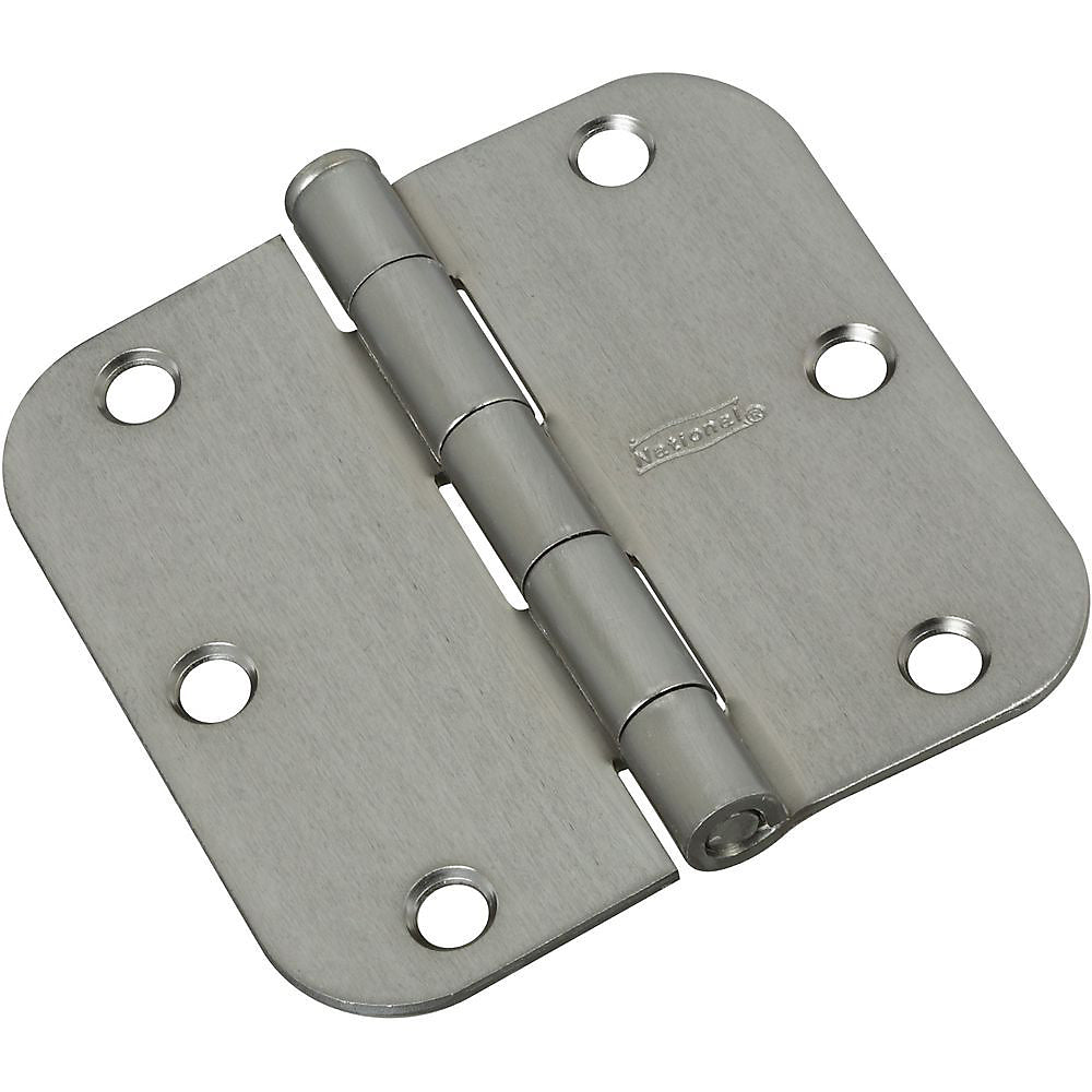 National Hardware N830-235 512R5/8 Door Hinges, Steel, Satin Chrome, 3"