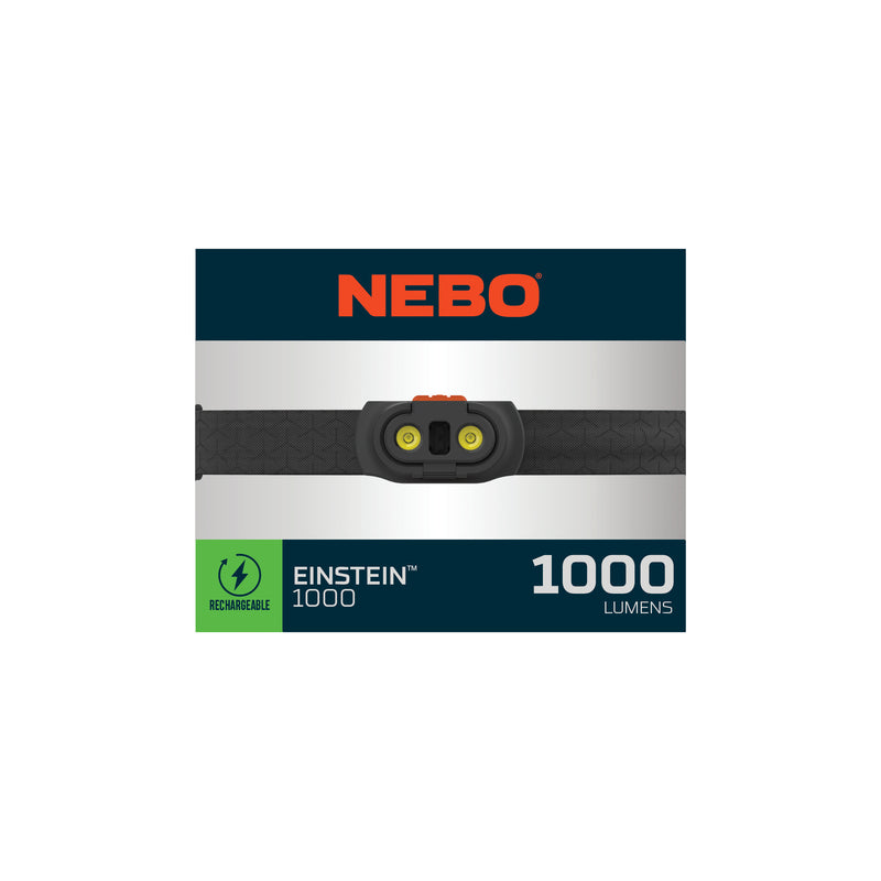 Nebo NEB-HLP-0007 Einstein LED Head Lamp, Black, 1000 Lumens