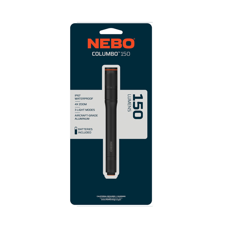 Nebo NEB-POC-0007 Columbo LED Pen Light, Black, 150 Lumens