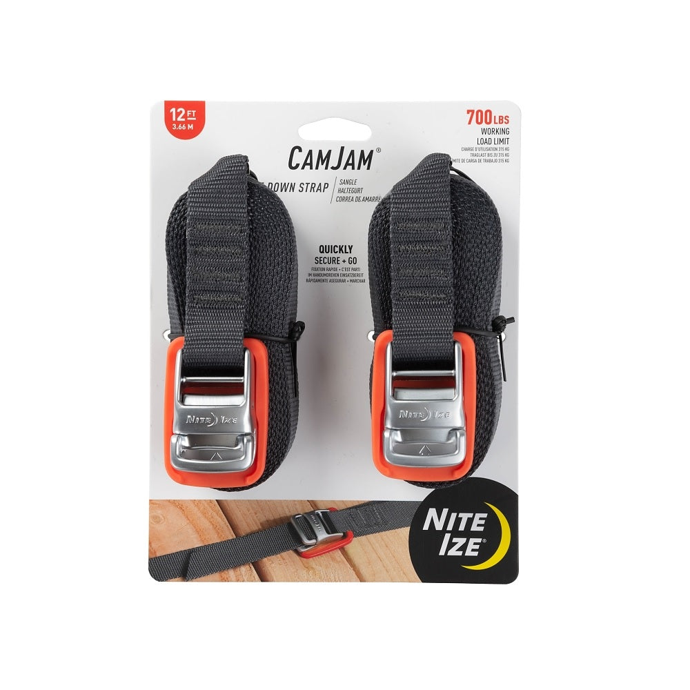 Nite Ize CJWR12-09-2R6 CamJam Tie-Down Strap, Polypropylene, Gray