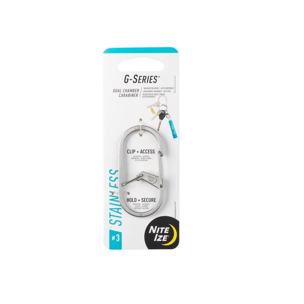 Nite Ize GS3-11-R6 G-Series Dual Chamber Carabiner, Silver