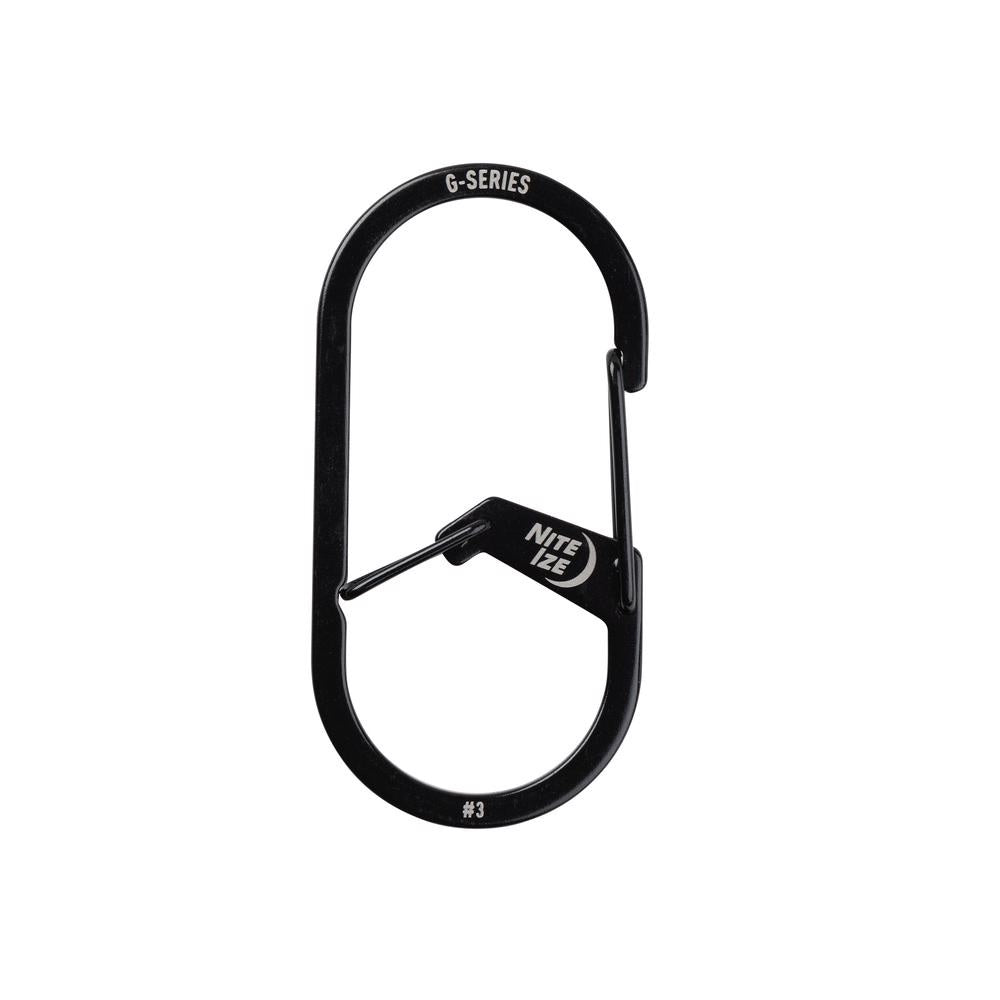 Nite Ize GS3-01-R6 G-Series Dual Chamber Carabiner, Black