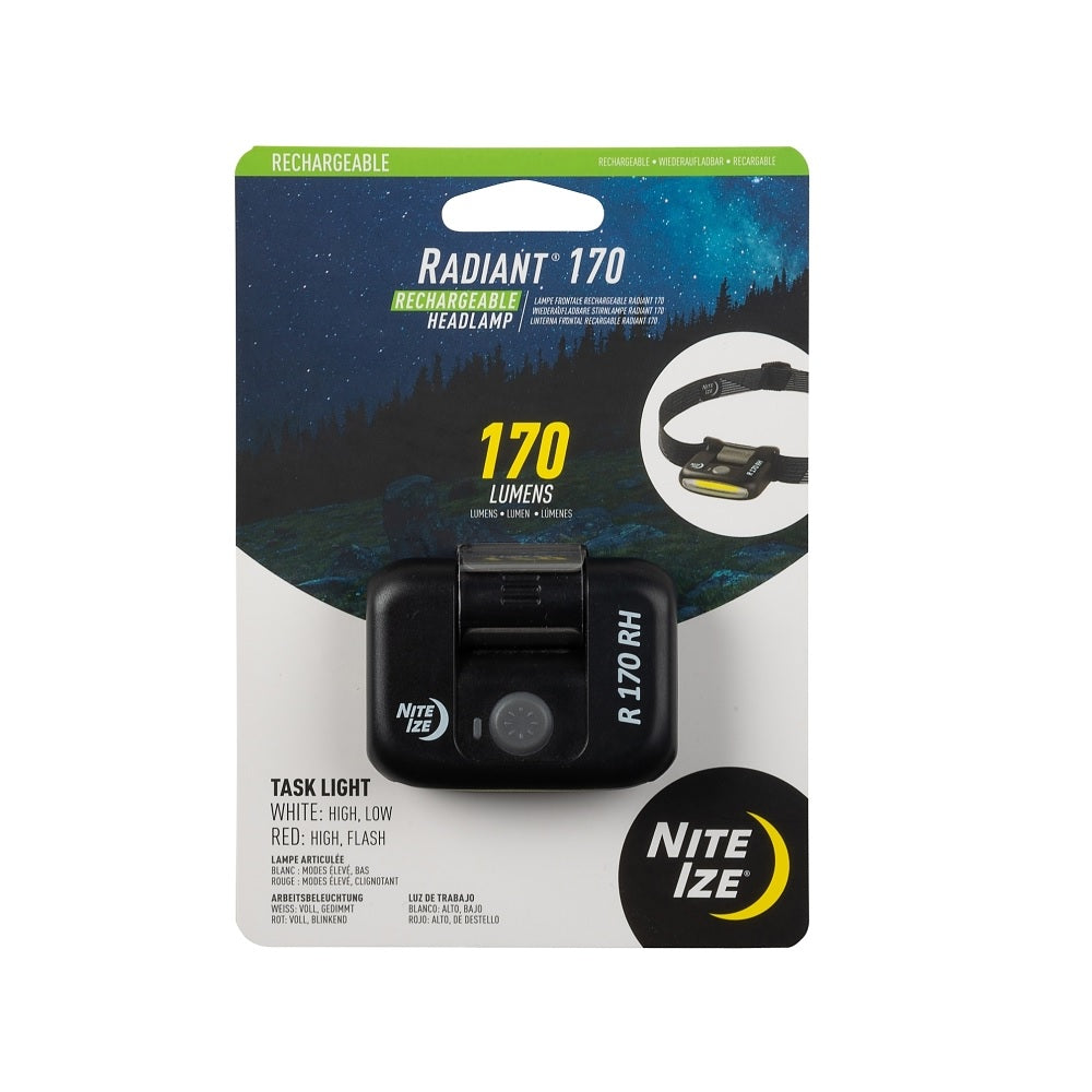Nite Ize R170RH-01-R7 Radiant Rechargeable Headlamp, Black