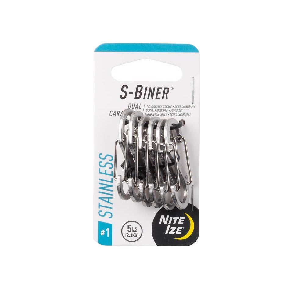 Nite Ize SB1-11-6R3 S-Biner Dual Carabiner, Silver