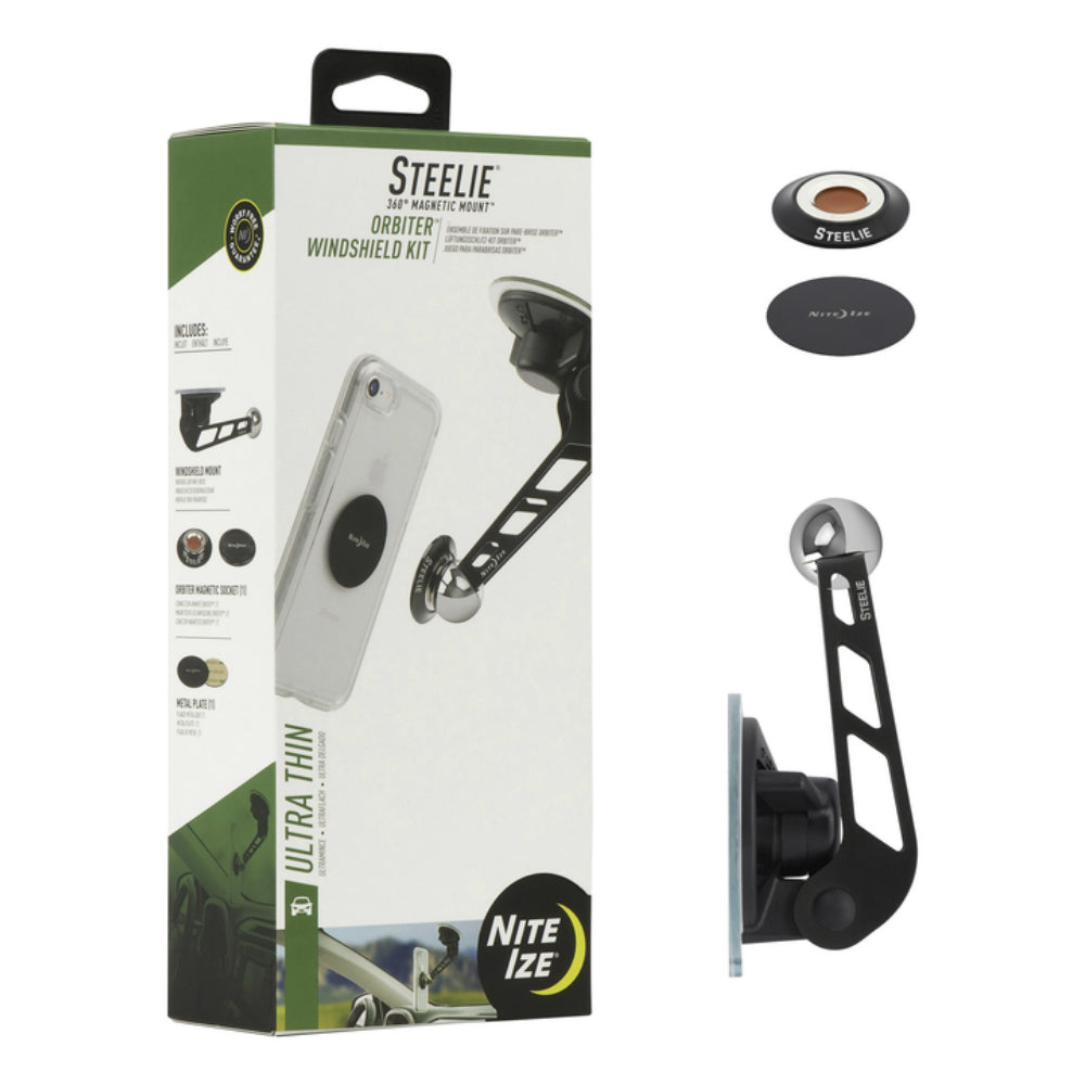 Nite Ize STOWK-01-R8 Steelie Windshield Kit, Black