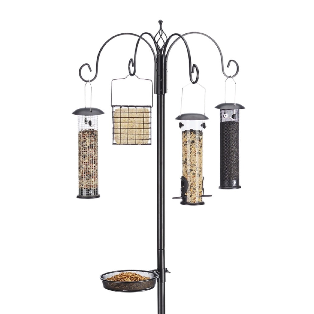 North States 1862 Bird Feeding Station, Metal/Plastic, Black, 7 Feet