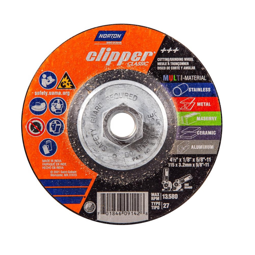 Norton 70184609142 Clipper Classic Grinding Wheel, Aluminum Oxide