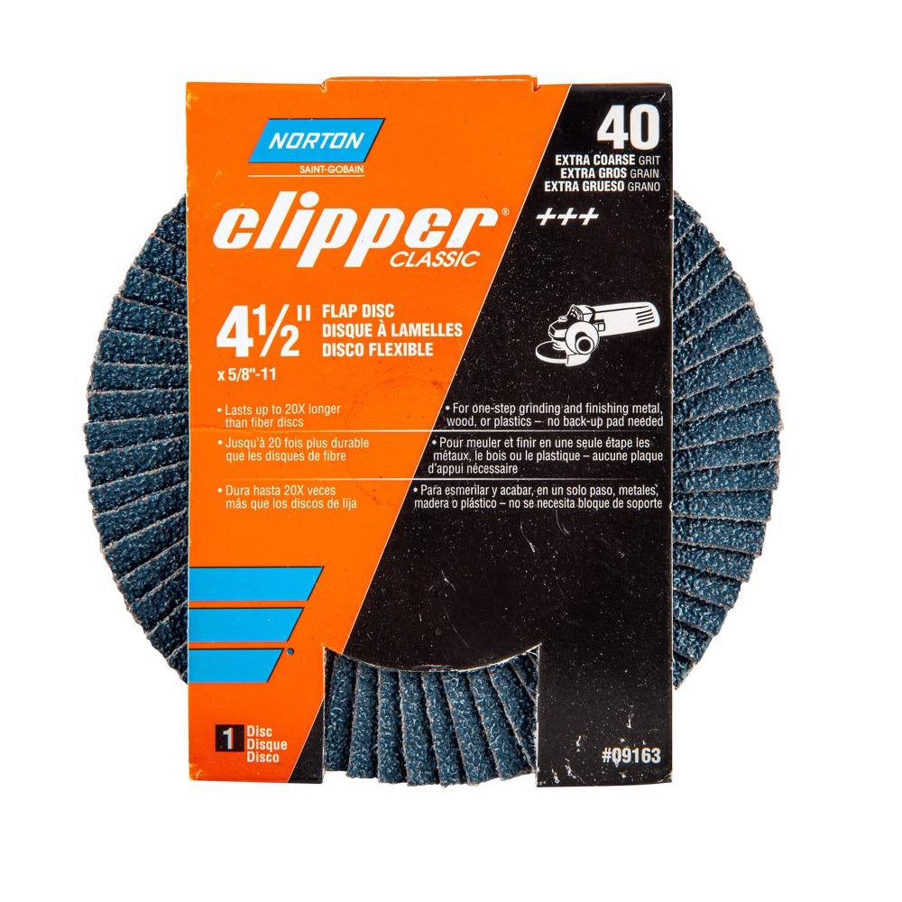 Norton 70184609163 Clipper Flap Disc, 4-1/2 Inch