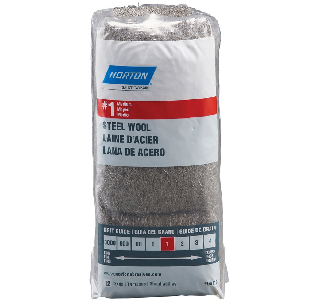 Norton 07660768116 1 Grade Medium Steel Wool Pad