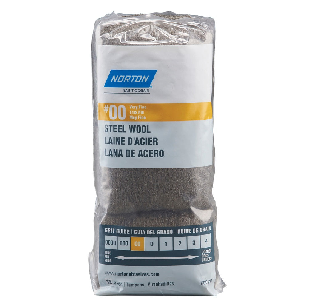 Norton 07660768114 00 Grade Very Fine Steel Wool Pad