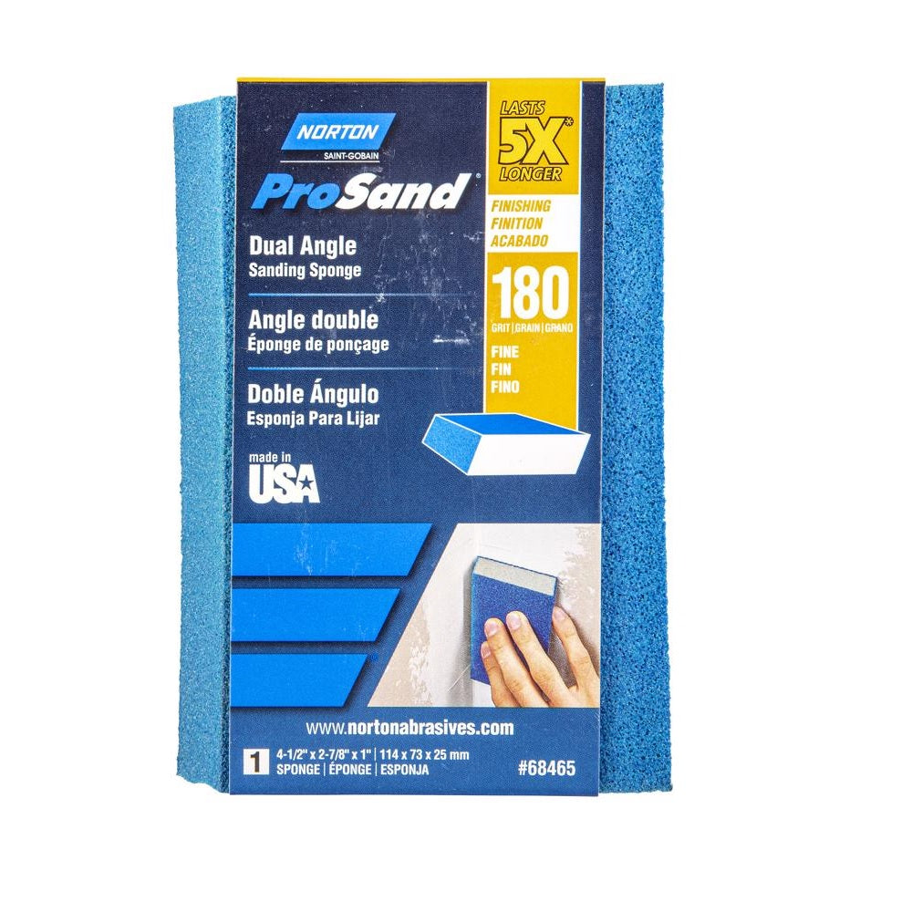 Norton 07660768465 ProSand Dual Angle Sanding Sponge, Blue