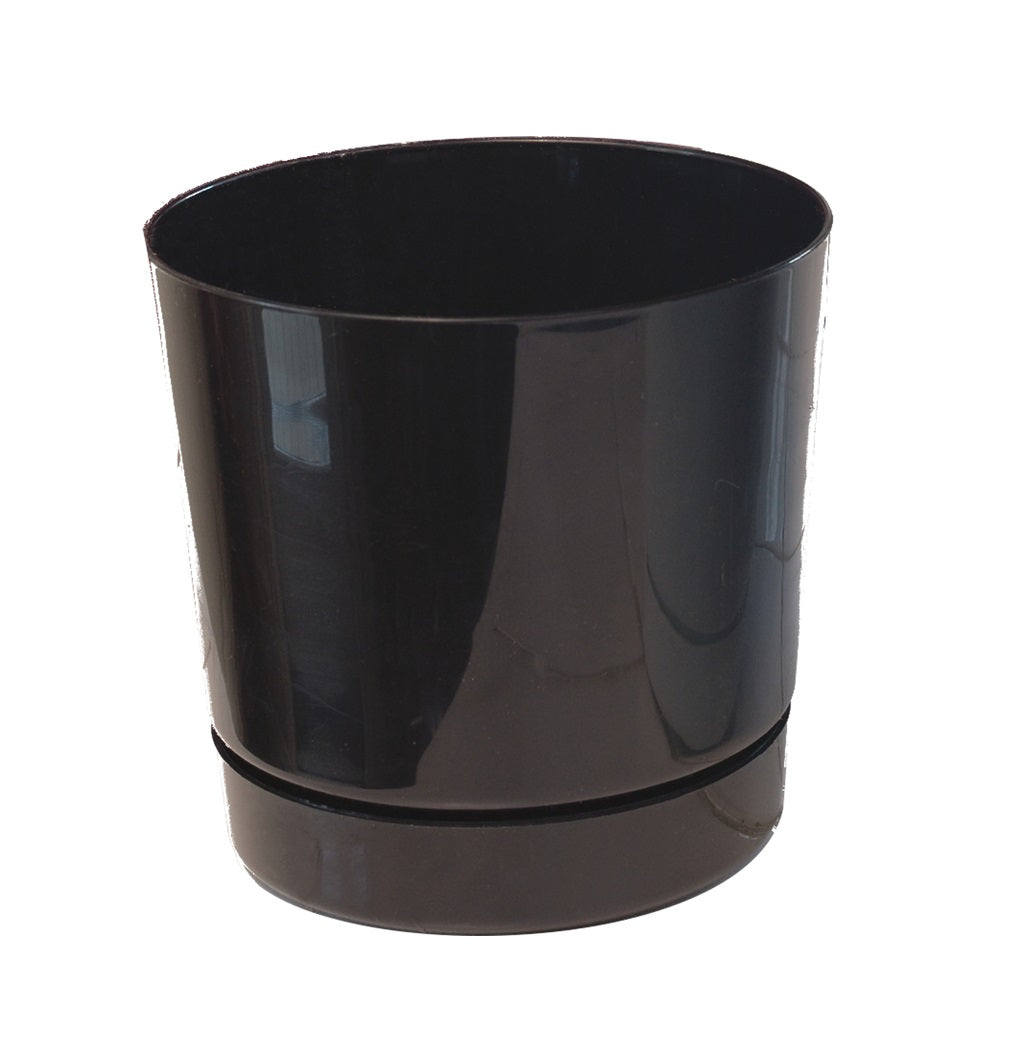 Novelty 10068 Full Depth Flower Pot, Black, 6 in