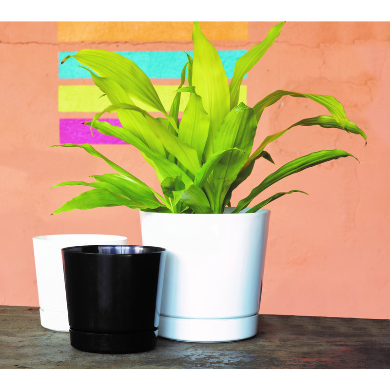 Novelty 10068 Full Depth Flower Pot, Black, 6 in