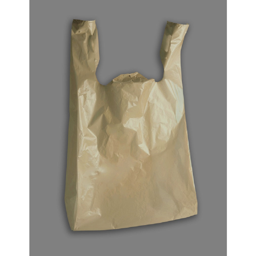 Novolex 1028872 Plain T-Shirt Bag, Plastic, Brown