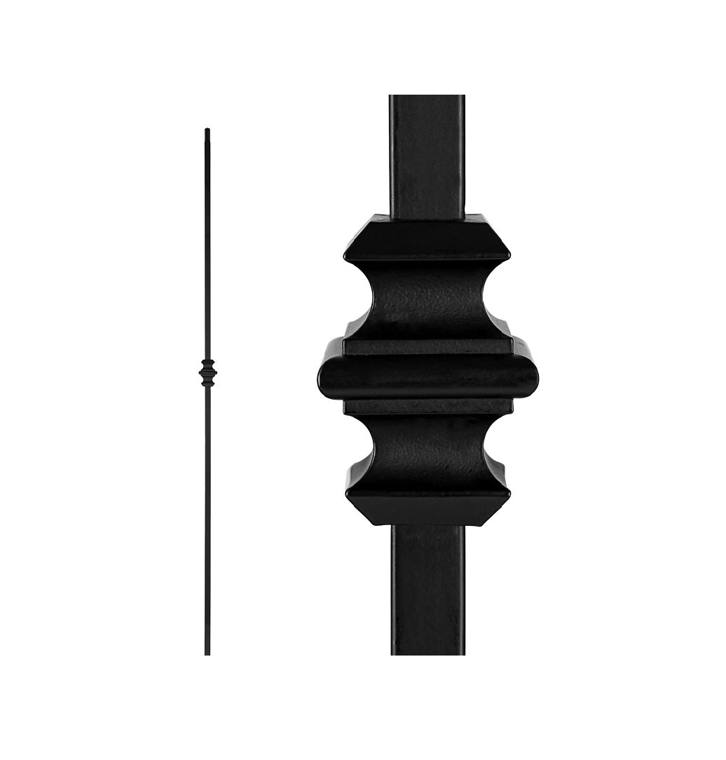 Nuvo Iron SQI1C Single Collar Stair Baluster, Steel, Black