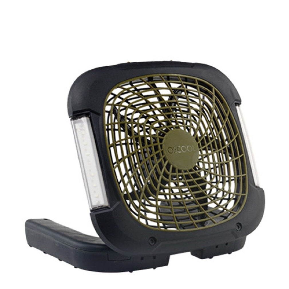 O2 Cool FD10018L Portable Camping Fan With Lights, Black