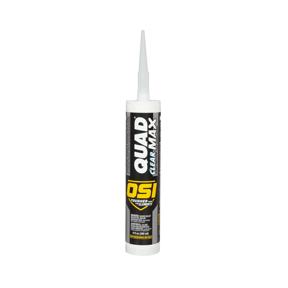 OSI 2445634 Quad Clear Max Window Door and Siding Sealant, 9 Oz