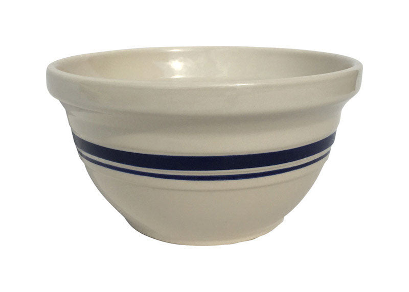 Ohio Stoneware 12072 Dominion Mixing Bowl, Ceramic, Blue / White, 8"