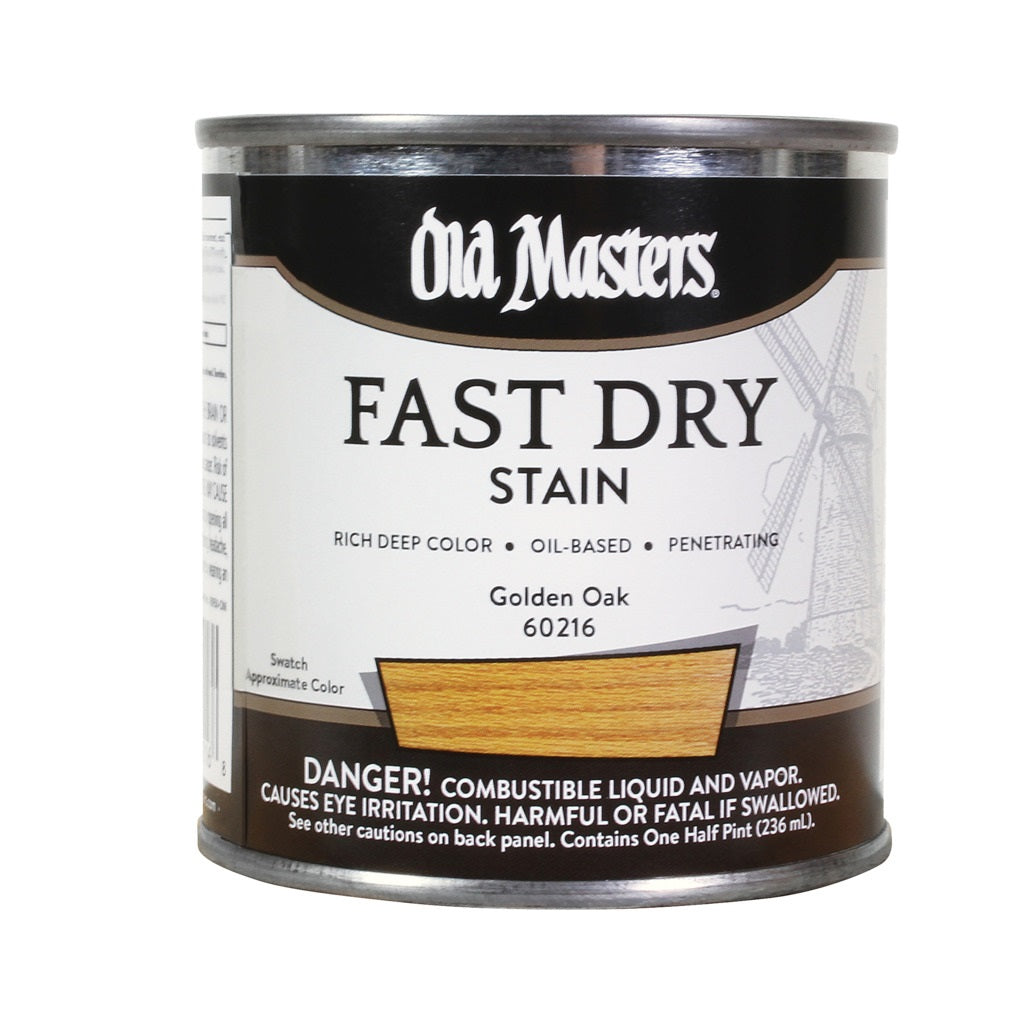 Old Masters 60216 Oil Based Fast Dry Stain, Golden Oak, 1/2 Pint