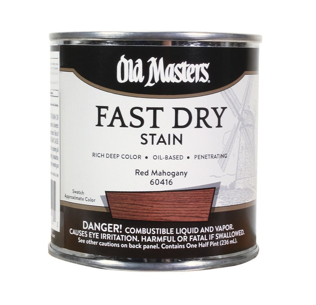 Old Masters 60416 Oil Based Fast Dry Stain, Red Mahogany, 1/2 Pint
