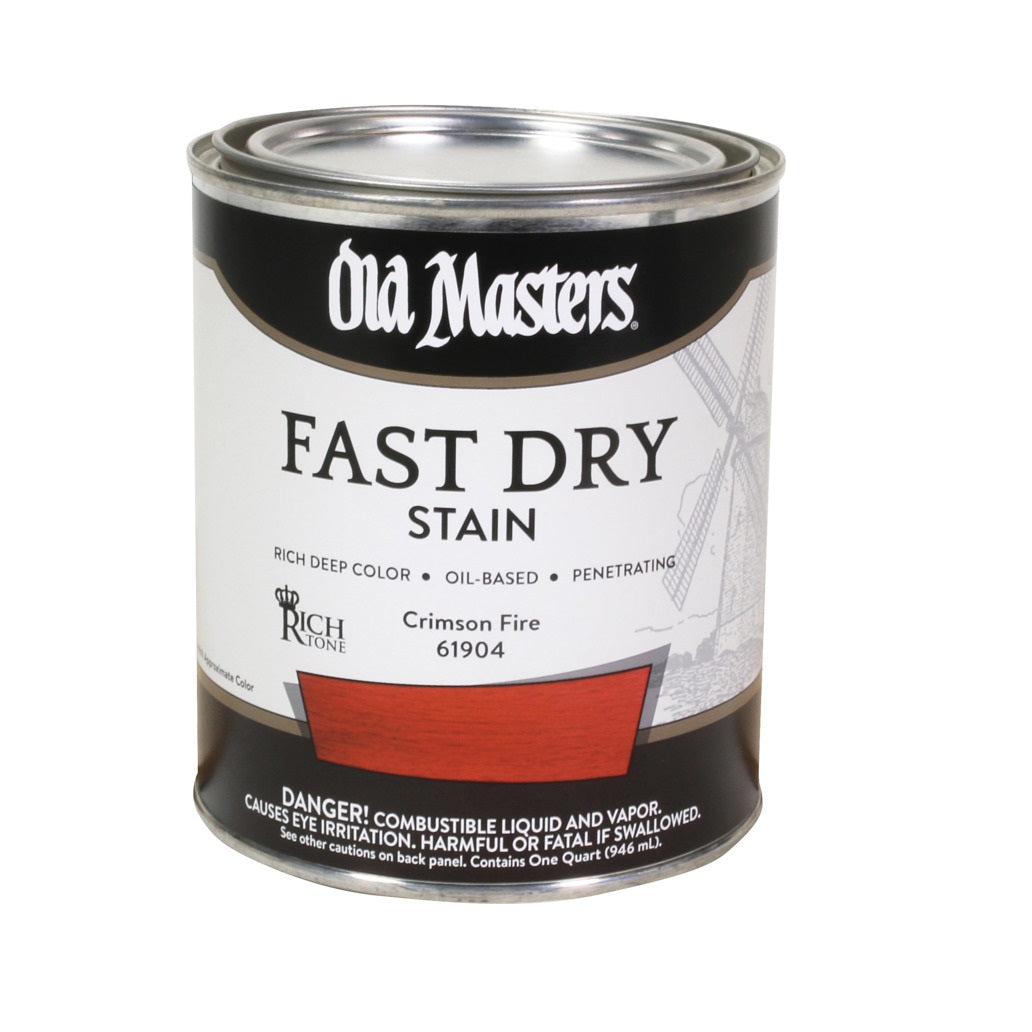 Old Masters 61904 Oil Based Fast Dry Stain, Crimson Fire, 1 Quart